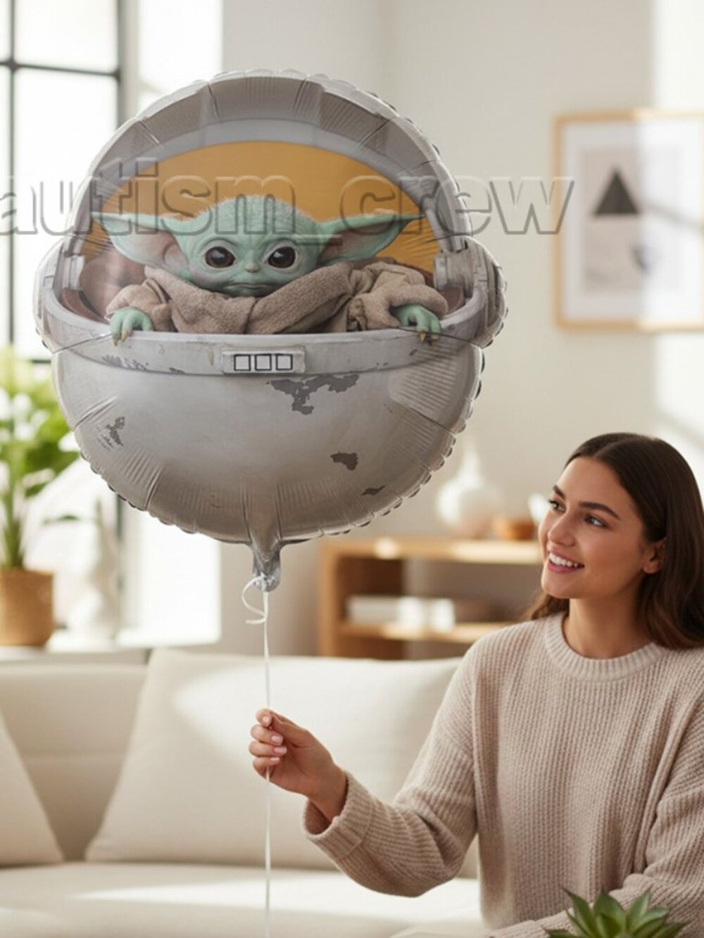 2/$18 💥🆕 Star Wars Grogu Baby Yoda Spaceship 31" Foil Helium Balloon | 5308